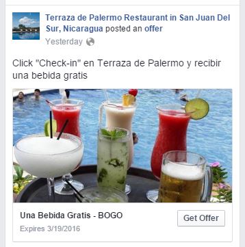 Facebook Registro de Promoción